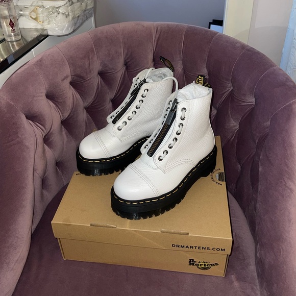 Dr Martens White Sinclair Platform Boots